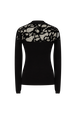 Knitted velvet and lace sweater Black back view