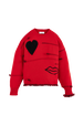Pull laine intarsia charms femme Rouge vue de face