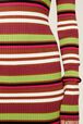 Robe longue rayé multicolore femme Multico raye emeraude vue de détail 1