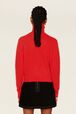 Women Mohair Turtleneck Red back worn view