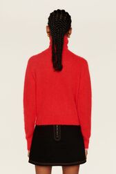 Col roulé mohair femme Rouge vue portée de dos