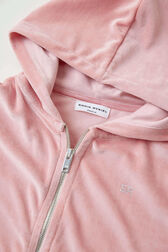 Velvet Girl Zipped Hoodie Pink details view 1