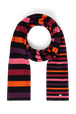 Striped woolen scarf Striped multico front view