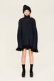 Robe courte col roulé lurex femme Raye noir/bleu vue de détail 1