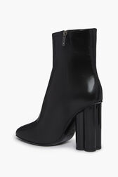 Black Metallic Leather Ankle Boots Black details view 1