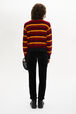 Wool and Cashmere Striped Jumper Striped red/orange back worn view