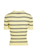 Pull manches courtes rayé femme Baby yellow vue de dos