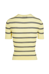Women Short Sleeve Sweater Baby yellow back view
