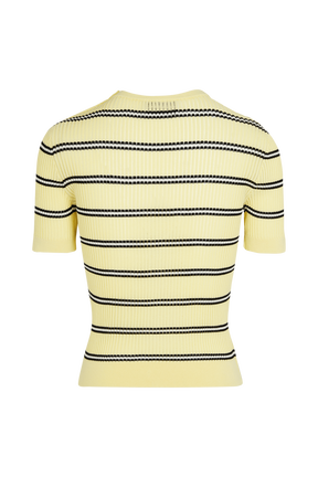 Women Short Sleeve Sweater Baby yellow back view