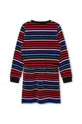 Multicolor Striped Velvet Dress Multico striped back view