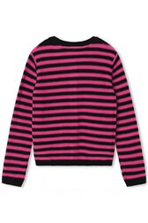 Cardigan tricot rayé Fuchsia vue de dos
