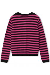 Striped Knitted Cardigan Fuchsia back view