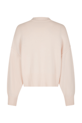 Boxy round-neck sweater Pink back view