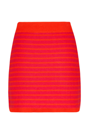 Mini jupe rayée femme Raye fuchsia/corail vue de dos