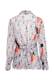 Women Cherry Print Viscose Shirt Baby blue back view