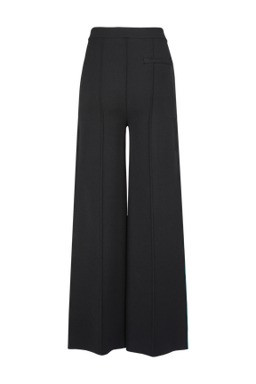 Women Two-Tone Pants Black back view