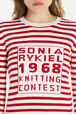 Striped round neck sweater 1968 Red/ecru details view 1