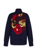 Pull oversize col montant Navy vue de face