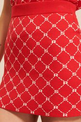Women Jacquard Mini Skirt Red details view 2