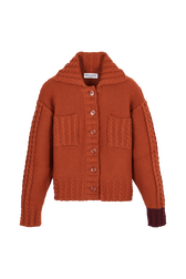 Blouson laine bouclette femme Roux vue de face