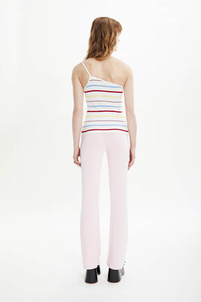 Women viscose Trousers Baby pink back worn view