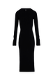 Long-Sleeved Dress with Rhinestone Fastenings Black back view