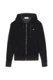 Pull à capuche velours femme Noir vue de face