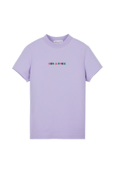 T-shirt multicolore signature femme Lilas vue de face
