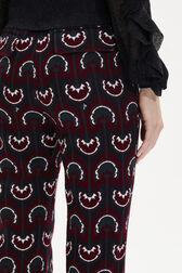 Pantalon à carreaux en jersey Bordeaux vue de détail 2