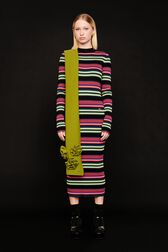 Robe longue rayé multicolore femme Multico raye noir vue de détail 2