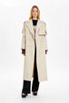 Trench structuré gabardine femme Beige vue portée de face