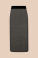 Women Houndstooth Midi Skirt Black front view