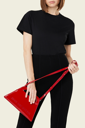 Trapeze "MY RYKIEL BAG" Vinyl Bag Red front worn view