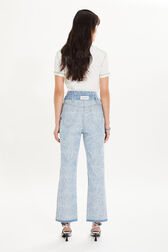 Pantalon flare en denim zèbre Bleu vue portée de dos