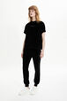 Jogging velours femme Noir vue de détail 1