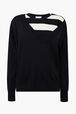 Pull en laine femme Raye noir/ecru vue de face
