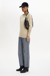 Pull en merino et soie Sable vue de détail 1