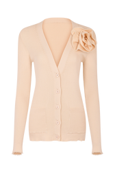 Cardigan col rond détail fleur Vanilla vue de face