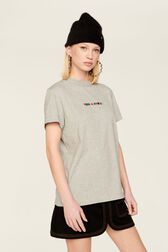 T-shirt multicolore signature femme Gris vue de détail 1