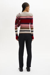 Wool and Lurex Striped Jumper Multico striped back worn view