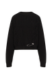 Pull torsadé en laine Noir vue de face