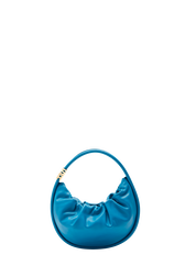 Domino medium leather bag Prussian blue front view
