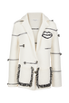Veste laine intarsia charms femme Ecru vue de face