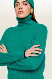 Women Mohair Turtleneck Emerald details view 1
