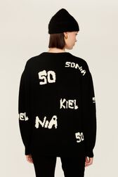 Pull grunge laine logo Sonia Rykiel femme Noir vue portée de dos