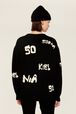 Women Sonia Rykiel logo Wool Grunge Sweater Black back worn view