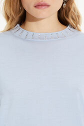 Short-sleeved jumper Sky details view 1