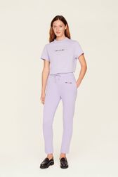 Jogging multicolore signature femme Lilas vue portée de face