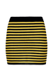 Women Rib Sock Knit Striped Mini Skirt Striped black/mustard front view