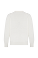 Heart charm crew-neck sweater Ecru back view